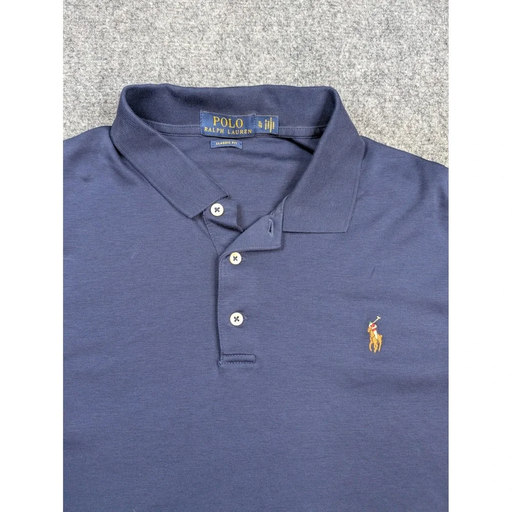 Polo Ralph Lauren Polo Shirt Mens‎ XL Navy Blue Classic Fit Embroidered Pony